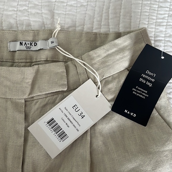 NA-KD | Linen Cropped Pants - Picture 7 of 8